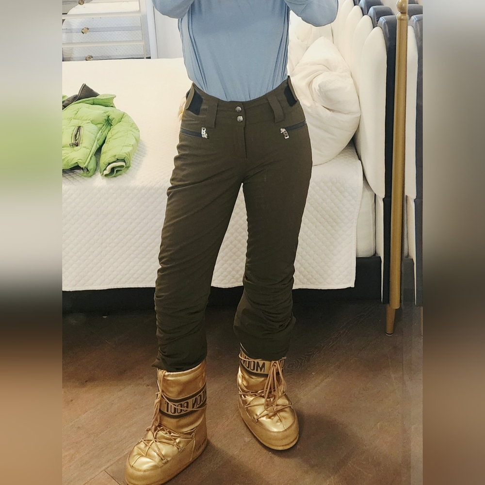 Bogner Womens GERI Olive Green Insulated Ski Pants US 6 Or 4 NWT Matching Jacket